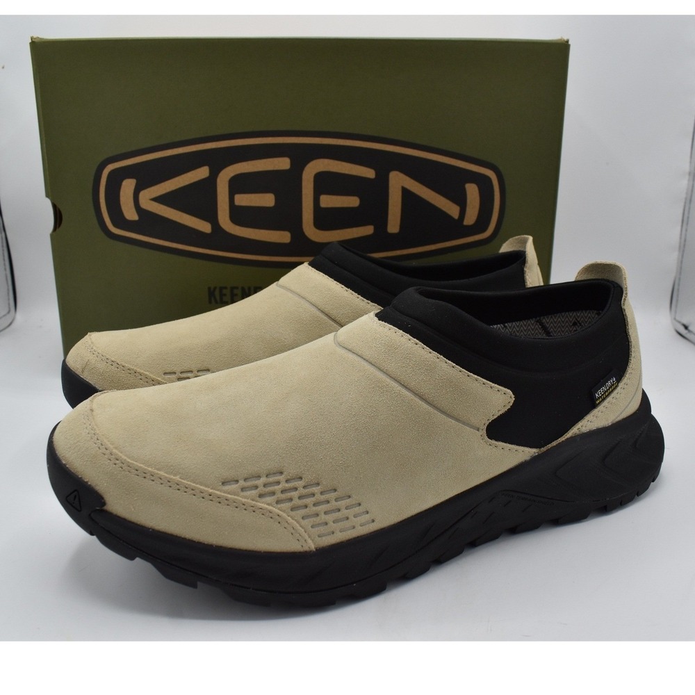 Keen Men Size 11.5 TTS Moc Suede Safari Black Waterproof Slip On Shoes
